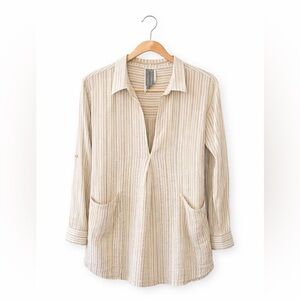 Free People Beach Striped Tunic w/ Pockets – XS